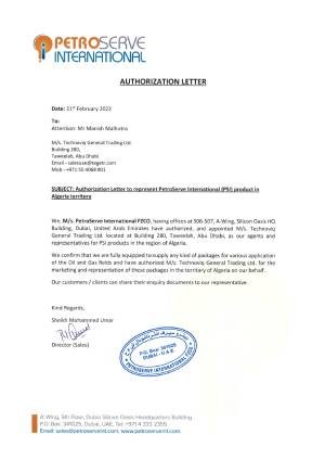 Authorization Letter - Algeria