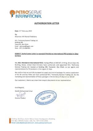 Authorization Letter - Libya
