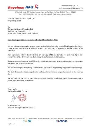 RAYCHEM RPG Distribution Letter _ Technoviq_ 3rd Jan 2022_page-0001
